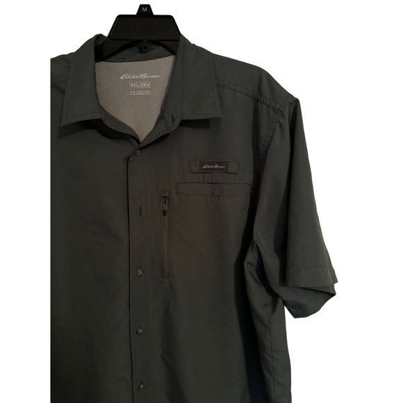Mens EDDIE BAUER Duck Green Tech Woven Moisture Wicking UPF 40 Shirt XXL 2X | F1 - Picture 3 of 7